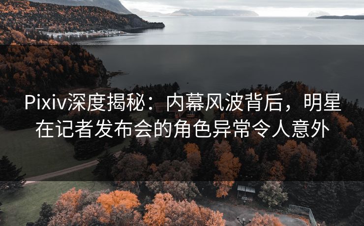 Pixiv深度揭秘：内幕风波背后，明星在记者发布会的角色异常令人意外