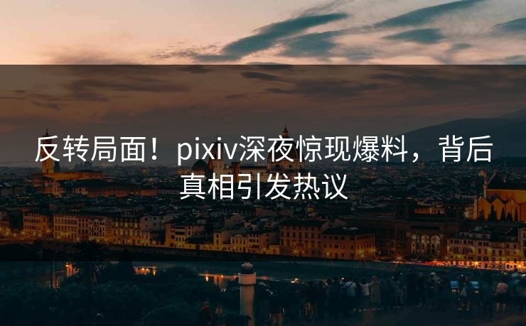 反转局面！pixiv深夜惊现爆料，背后真相引发热议