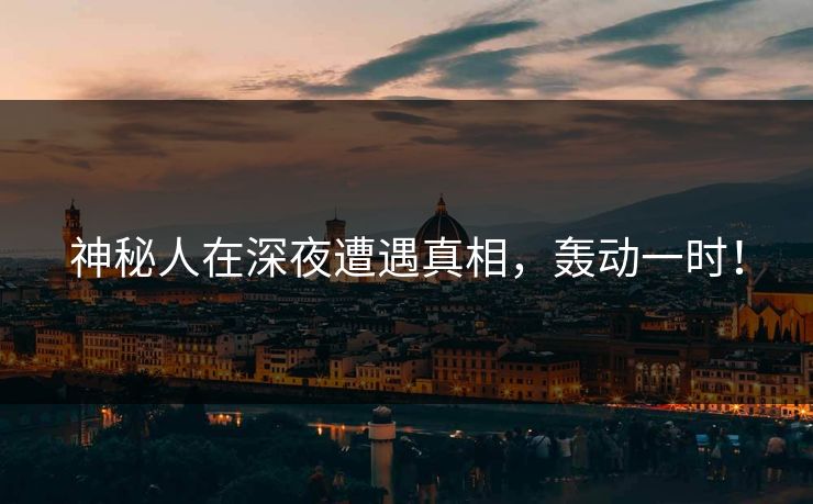 神秘人在深夜遭遇真相，轰动一时！